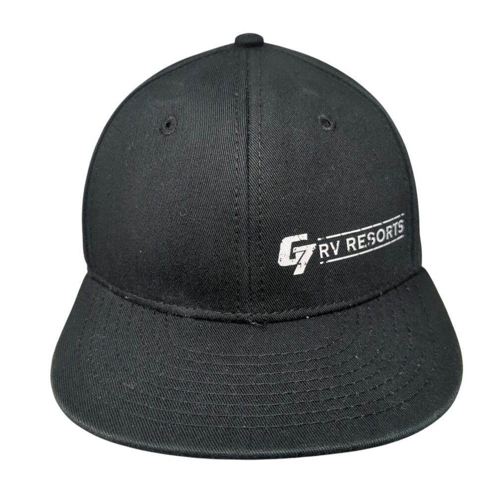 G7 RV Resorts Snapback Hat Black Youth One Size Adjustable Solid Otto